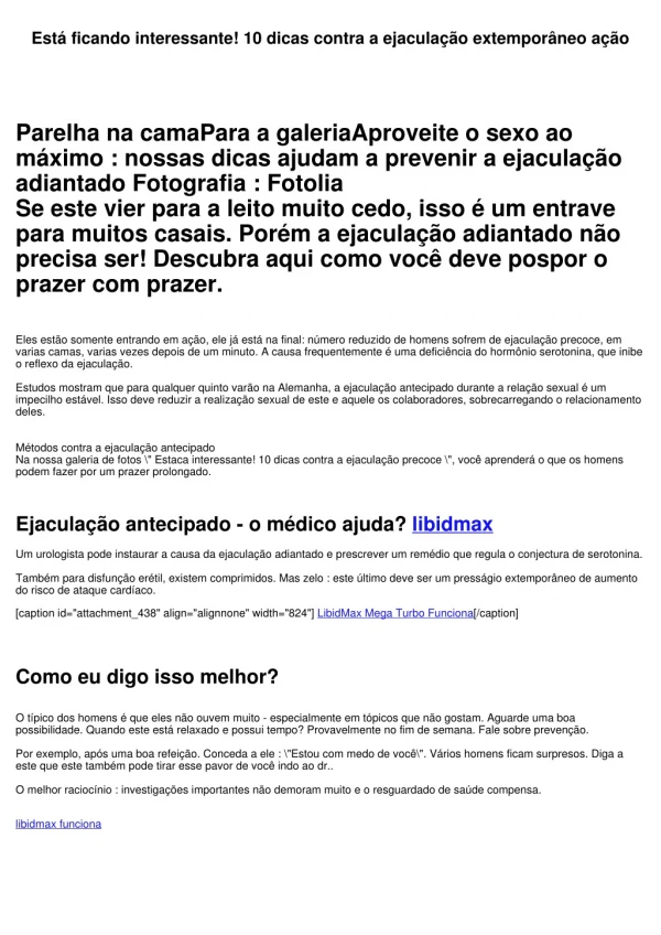 Está ficando interessante! 10 dicas contra a ejaculação extemporâneo ação