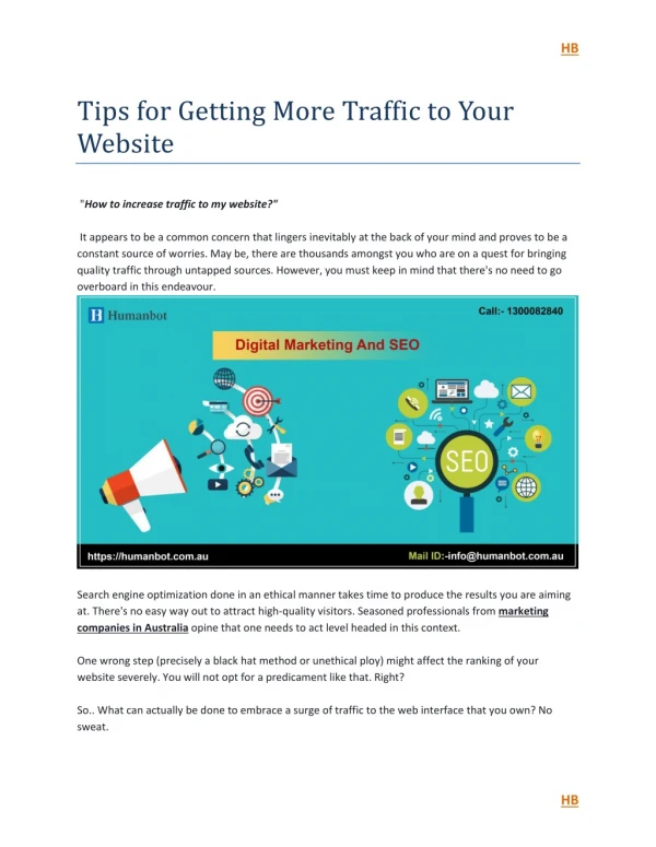 Tips for Getting More Traffic to Your Website 