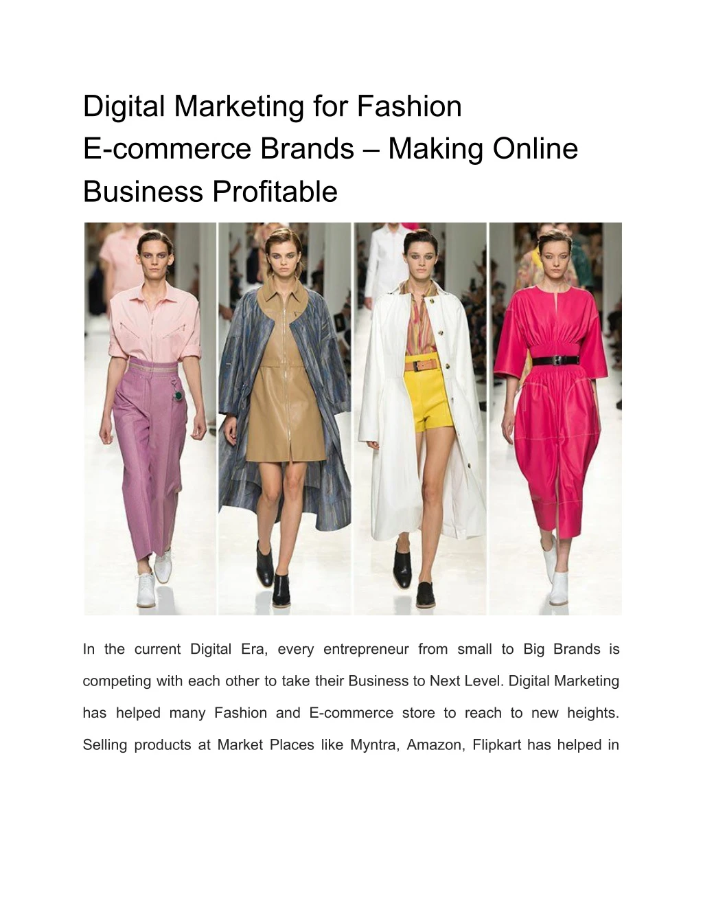 digital marketing for fashion e commerce brands