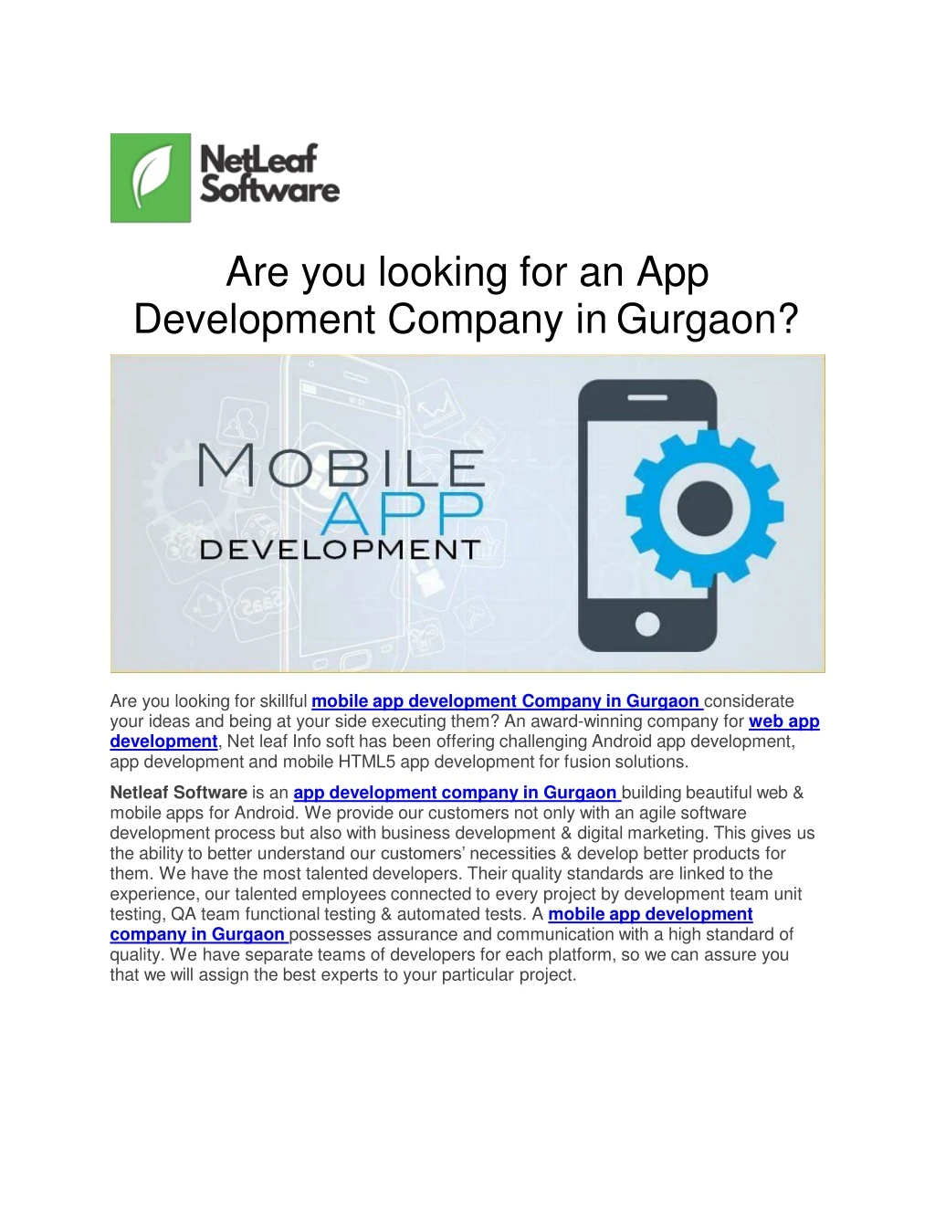 are you looking for an app development company in gurgaon