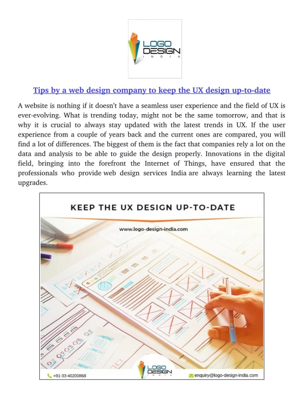 Tips by a web design company to keep the UX design up-to-date
