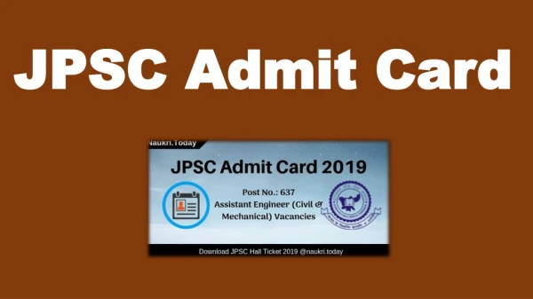 Download JPSC Assistant Engineer Admit Card 2019 | JPSC Admit Card