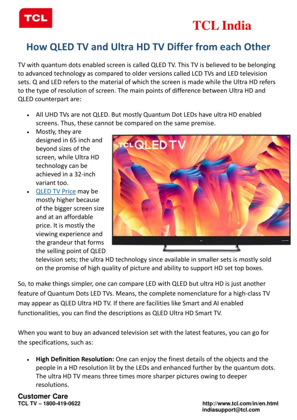 How QLED TV and Ultra HD TV Differ from each Other?