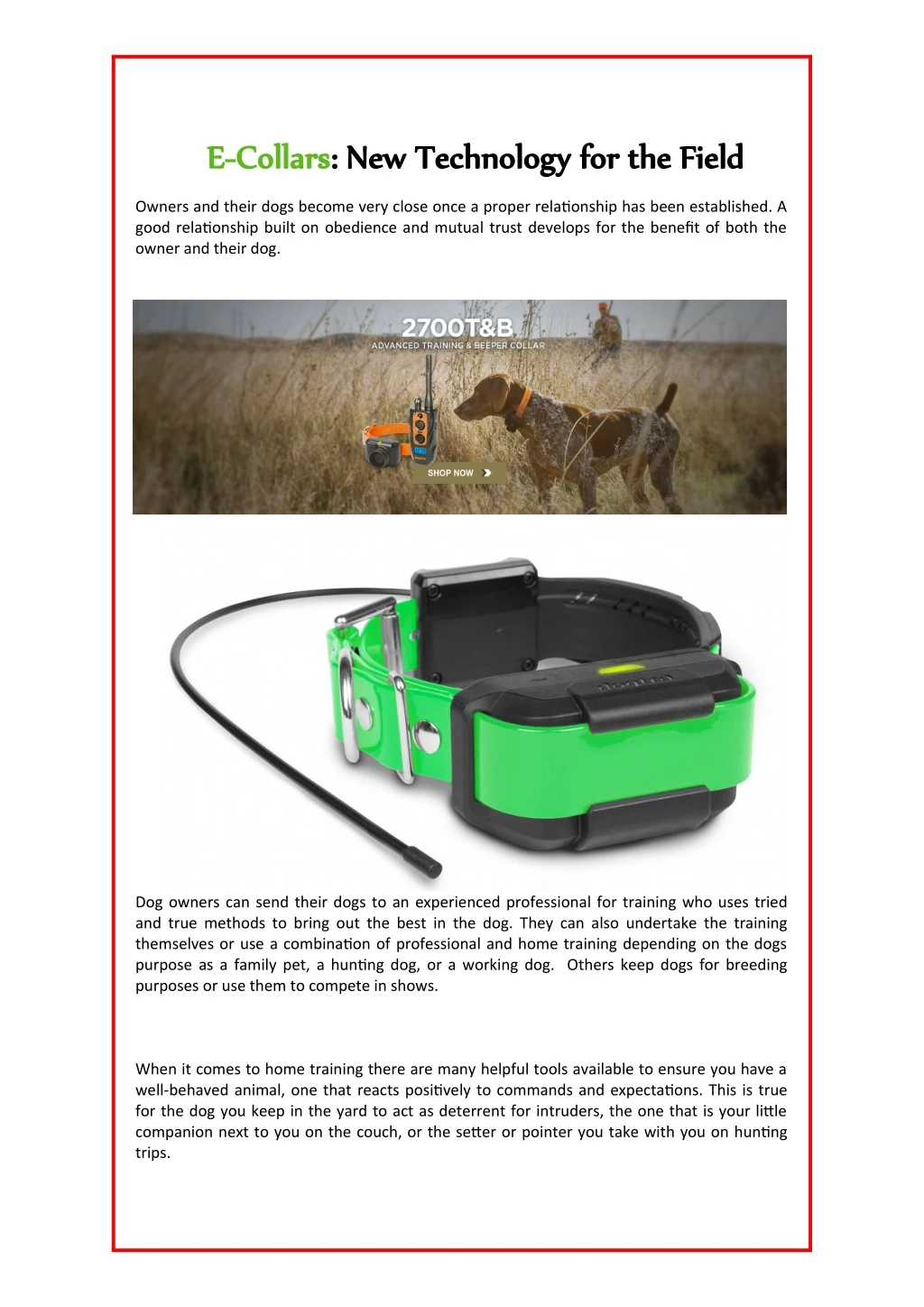 e collars e collars new technology for the field