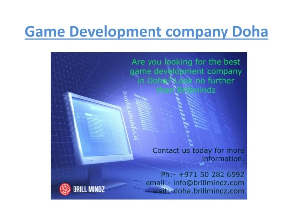 Game Development Company Doha | Brillmindz