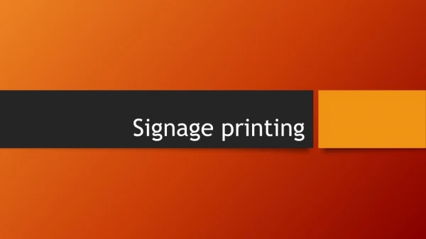 signage printing