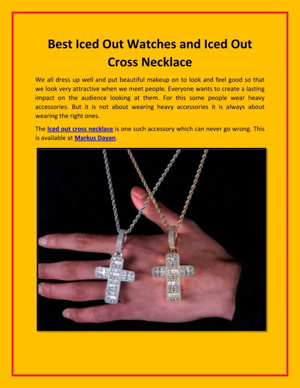 Buy Best Iced Out Watches and Iced Out Cross Necklace