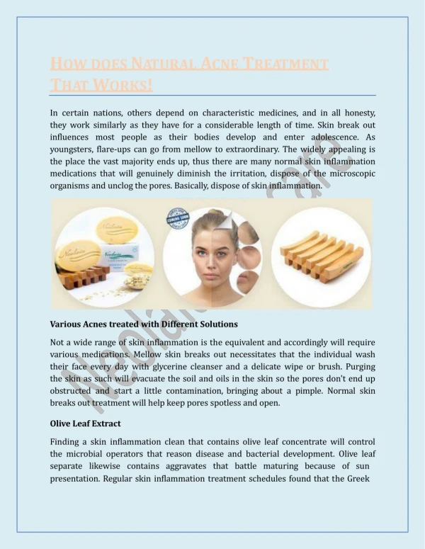 How does Natural Acne Treatment That Works!