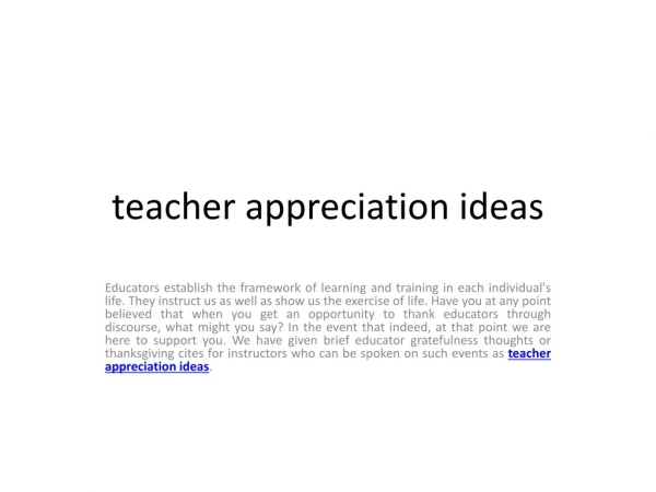 teacher appreciation ideas