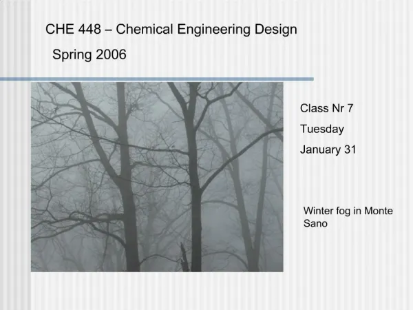 CHE 448 Chemical Engineering Design