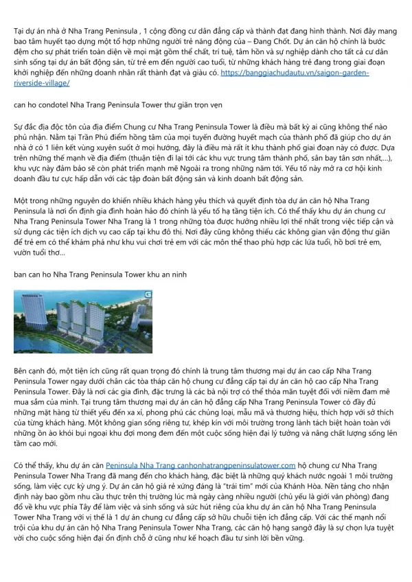 Nha Trang Peninsula canhonhatrangpeninsulatower.com 7 vấn đề cần biết