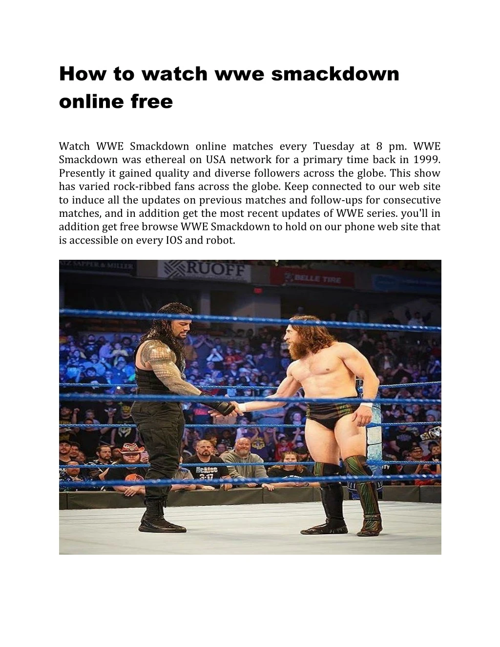 how to watch wwe smackdown online free watch