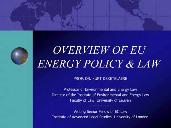 OVERVIEW OF EU ENERGY POLICY LAW