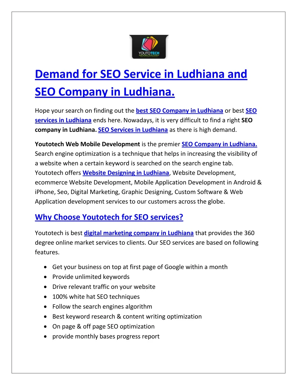 demand for seo service in ludhiana