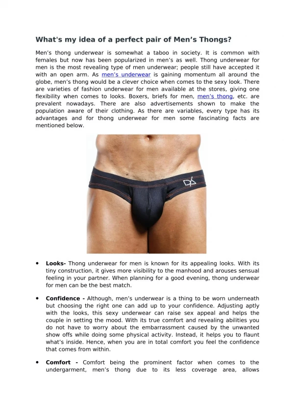 what s my idea of a perfect pair of men s thongs