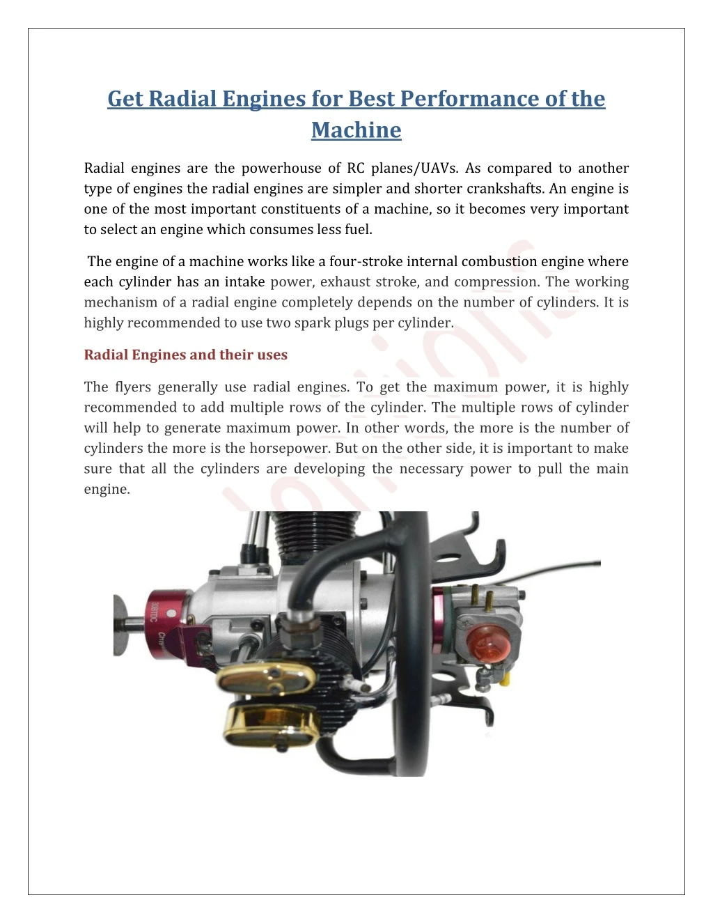 get radial engines for best performance