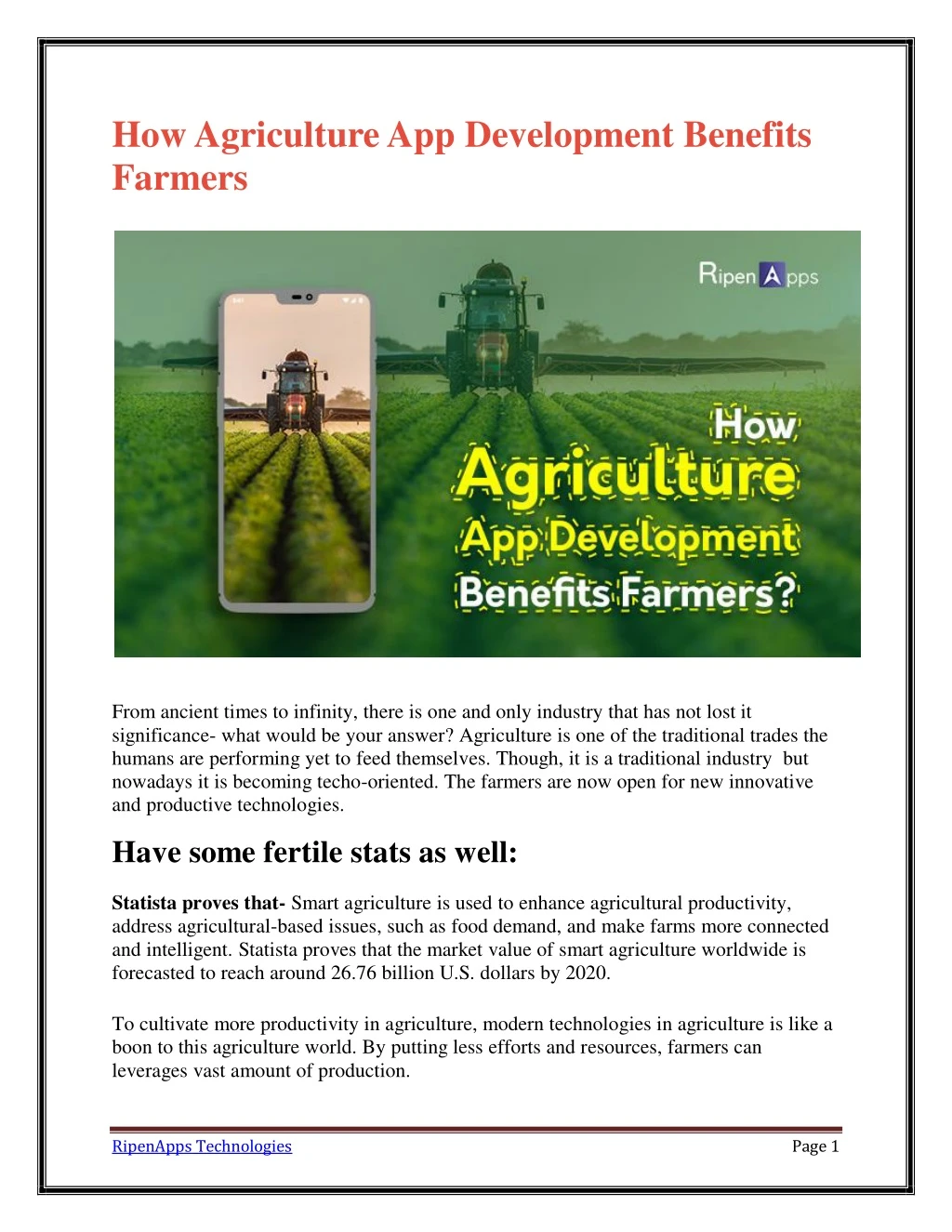 how agriculture app development benefits farmers