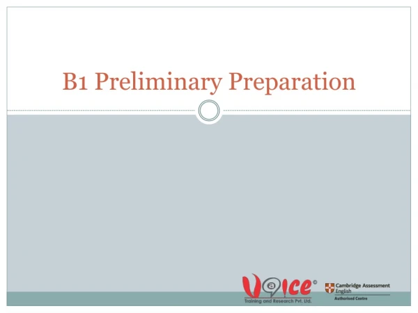 b1 preliminary preparation