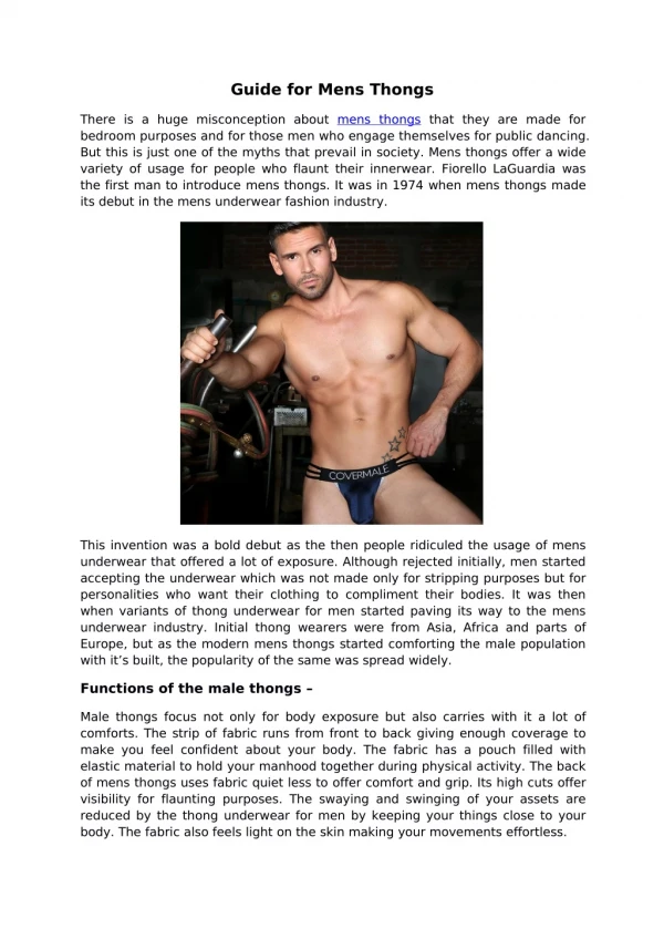 guide for mens thongs
