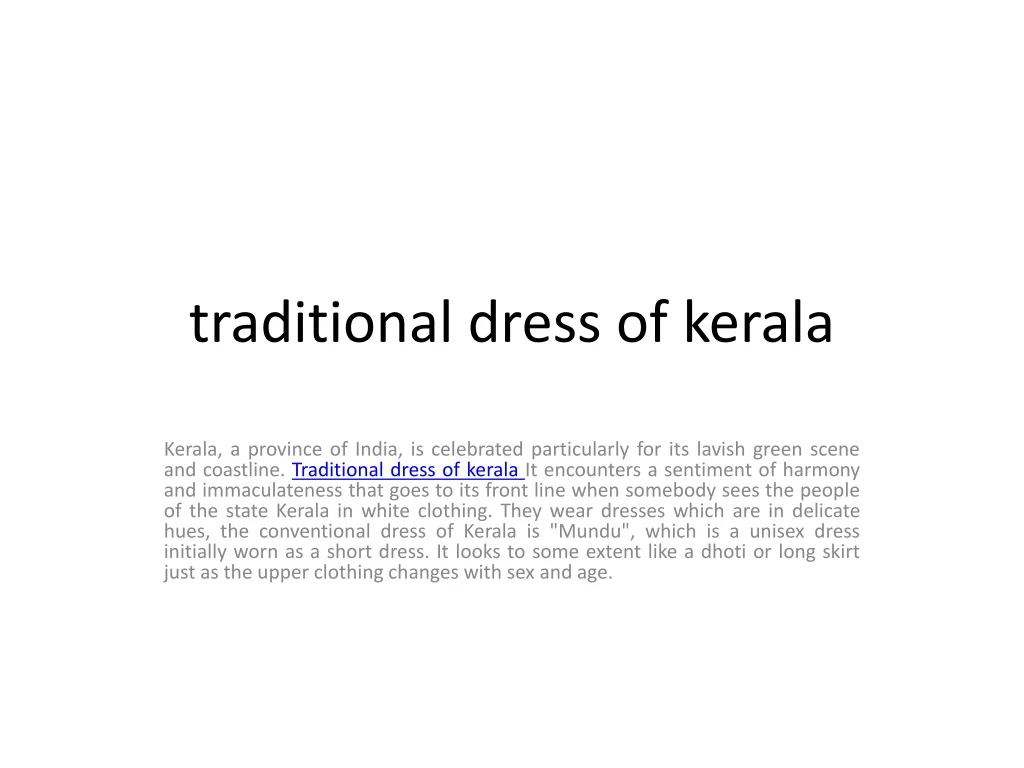 traditional dress of kerala