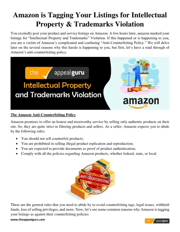 amazon is tagging your listings for intellectual