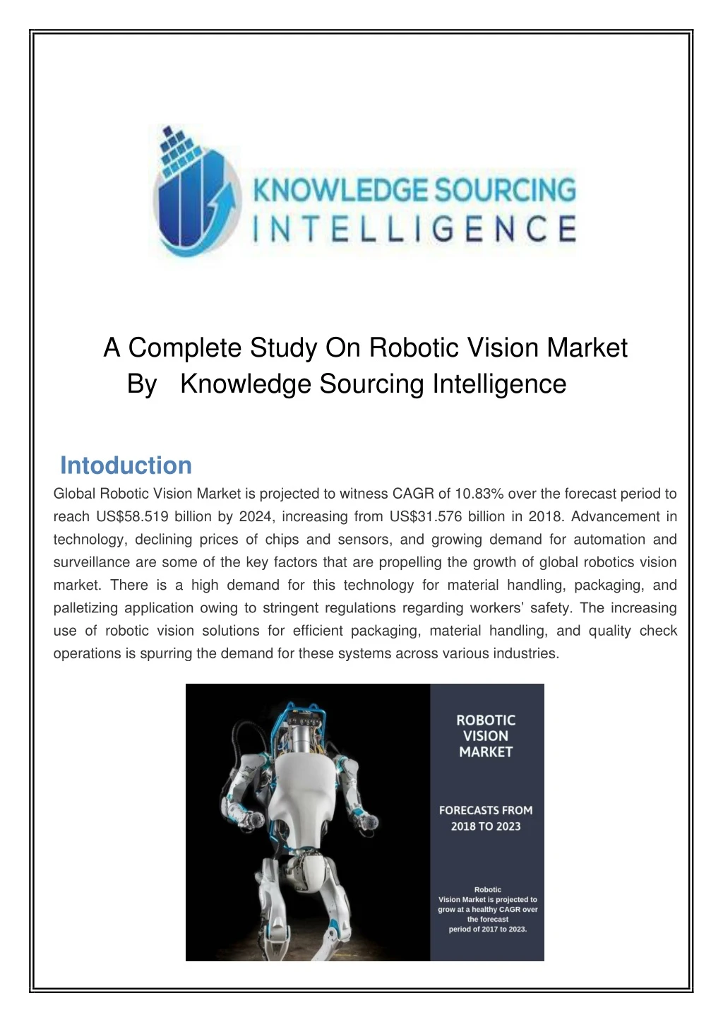a complete study on robotic vision market