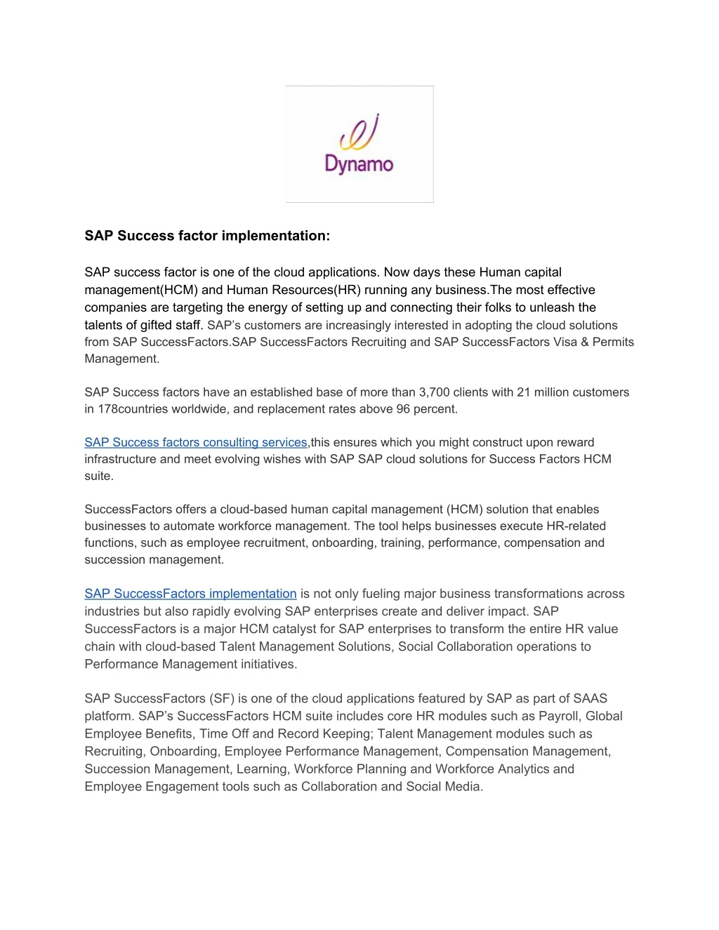 sap success factor implementation sap success