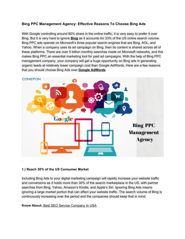 Bing PPC Management Agency