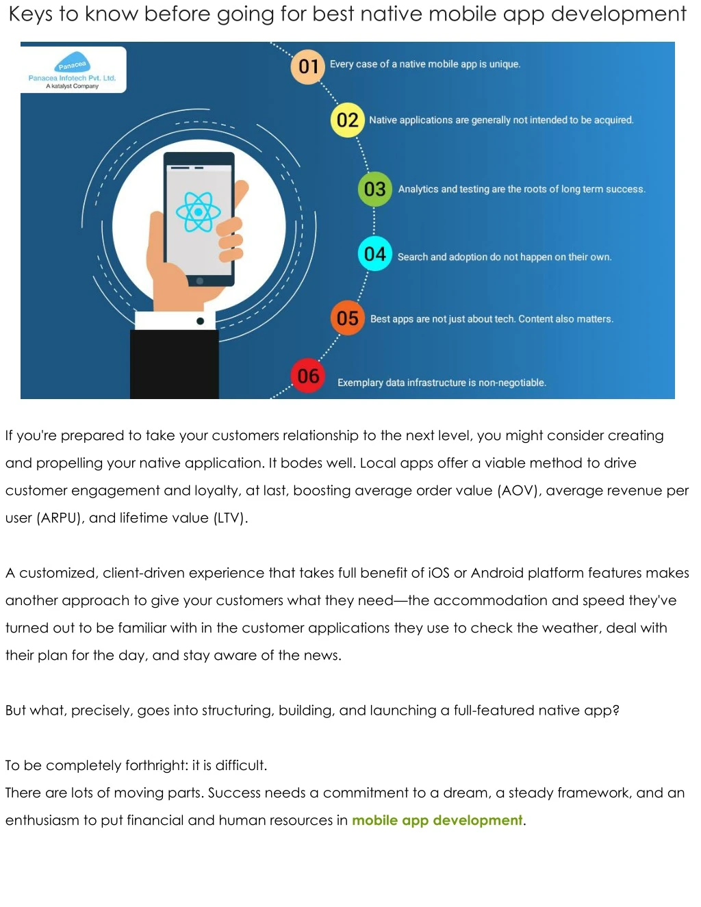 keys to know before going for best native mobile