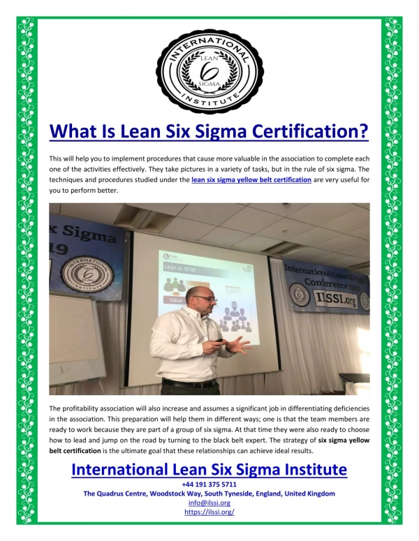 What Is Lean Six Sigma Certification?