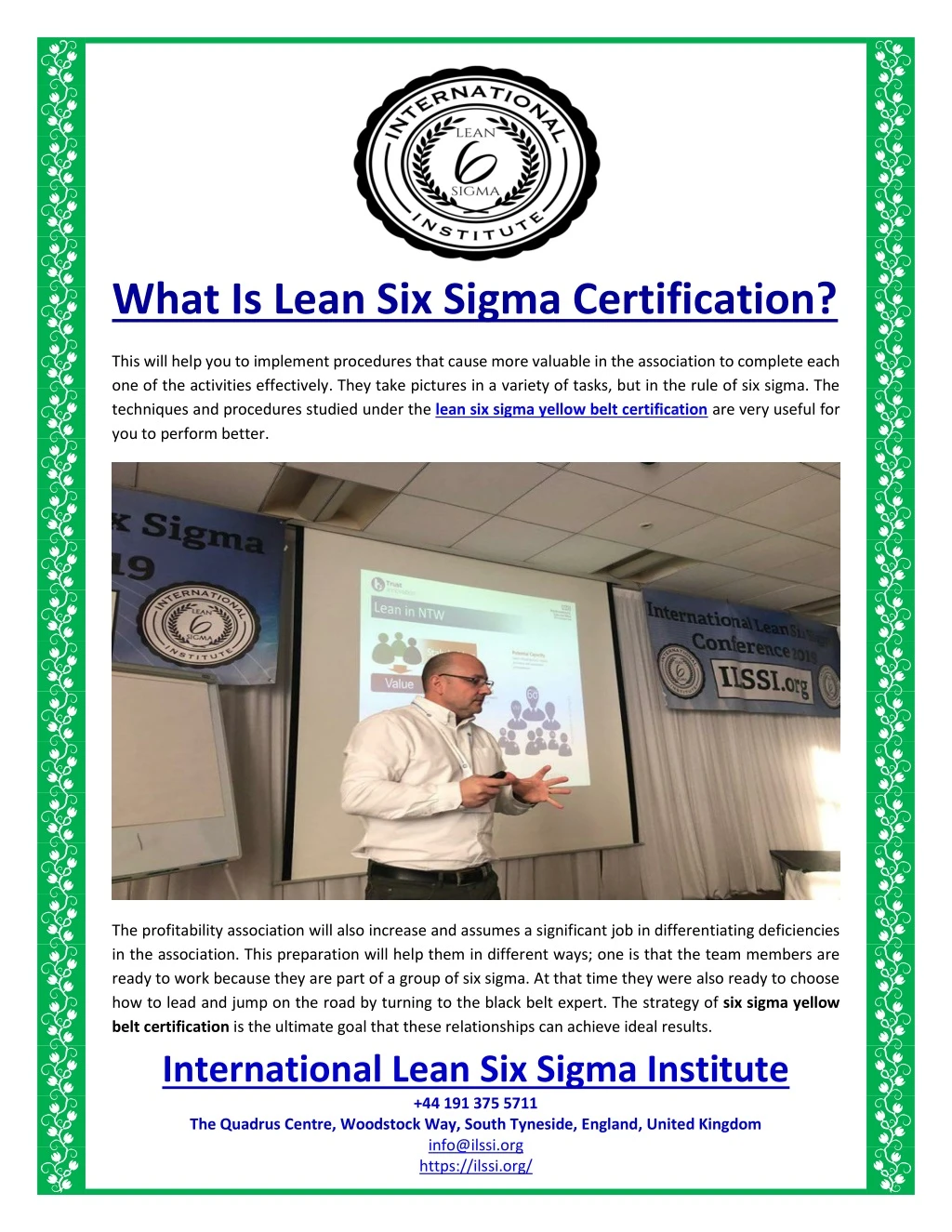 what is lean six sigma certification