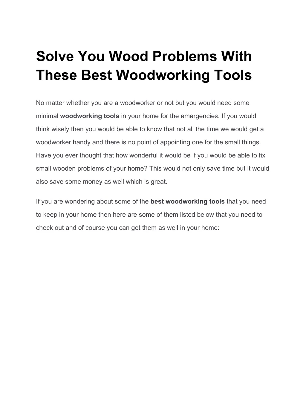 solve you wood problems with these best