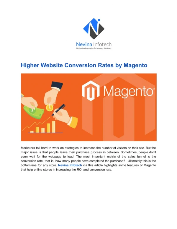 Higher Website Conversion Rates by Magento