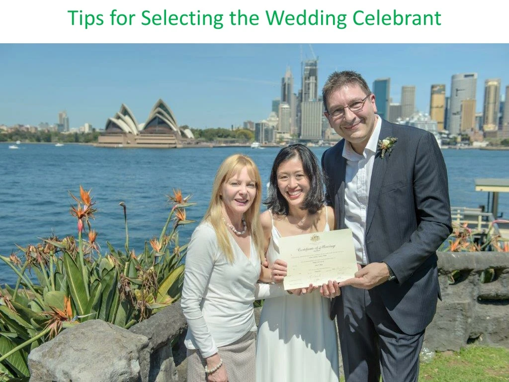 tips for selecting the wedding celebrant