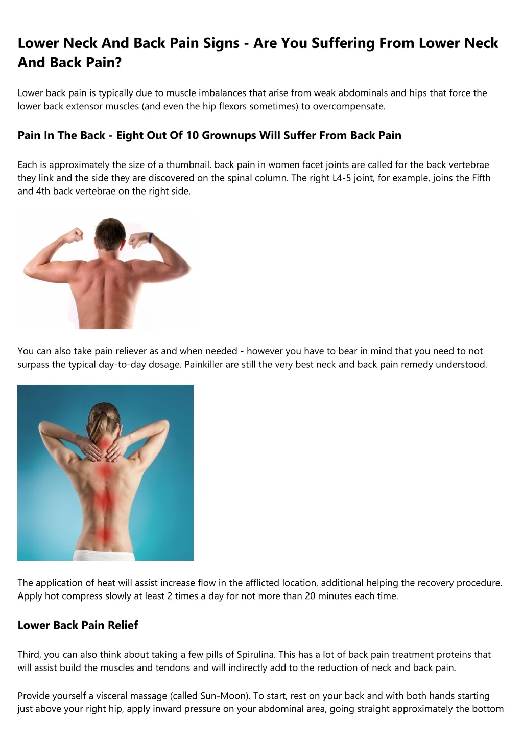 lower neck and back pain signs are you suffering