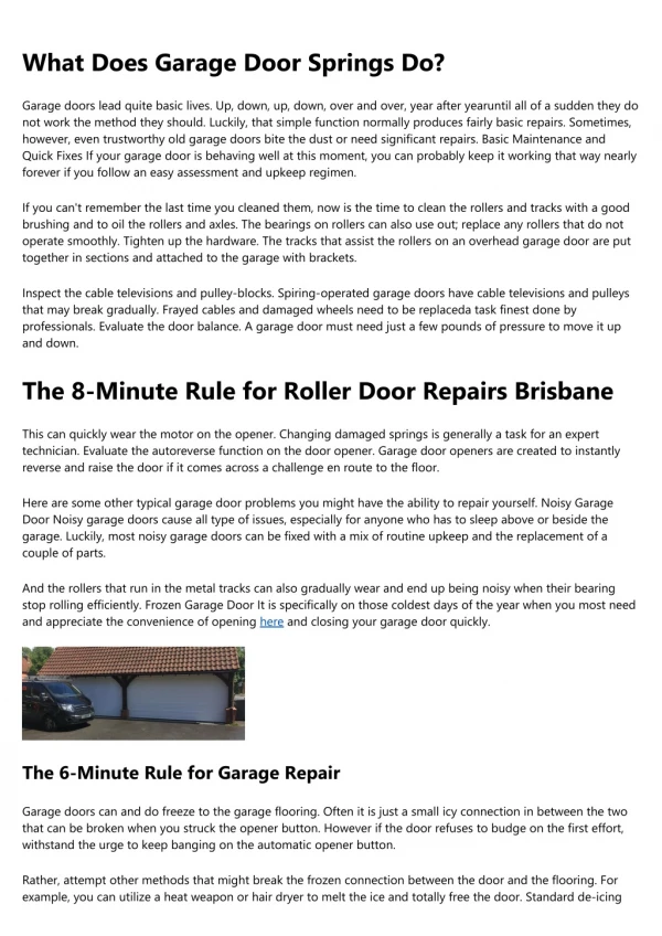 The 6-Minute Rule for Roller Door Repairs Brisbane