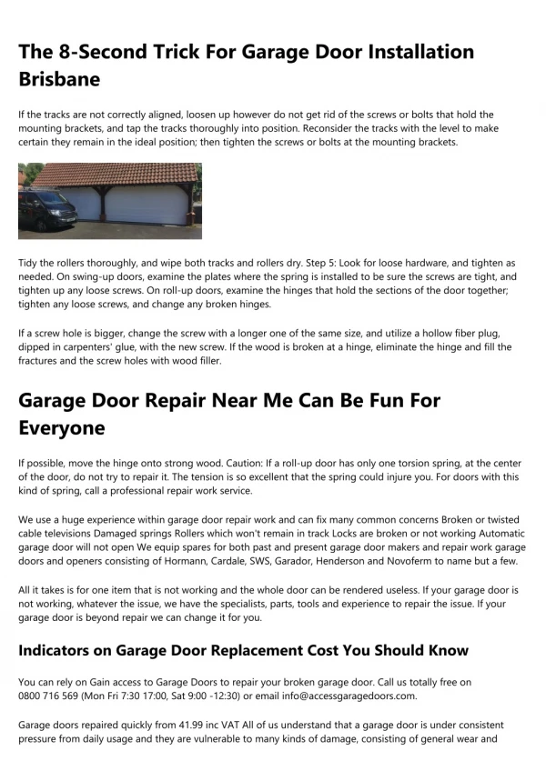 Getting My Fix Garage Door To Work