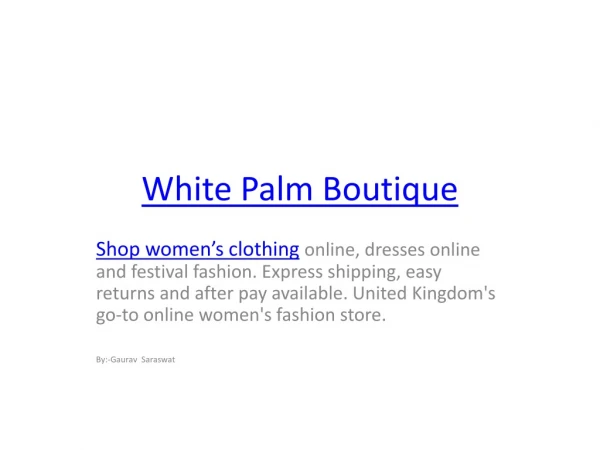 Women's clothing online