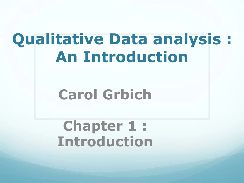 qualitative data analysis an introduction