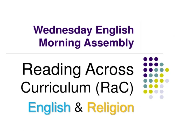 Wednesday English Morning Assembly