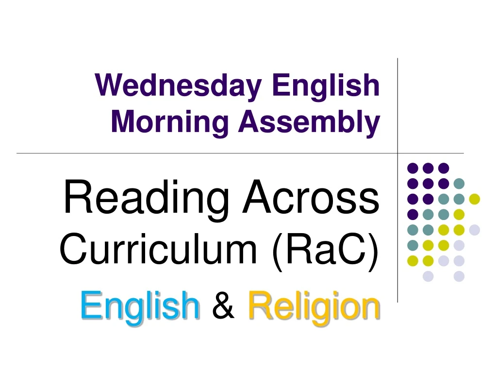 wednesday english morning assembly