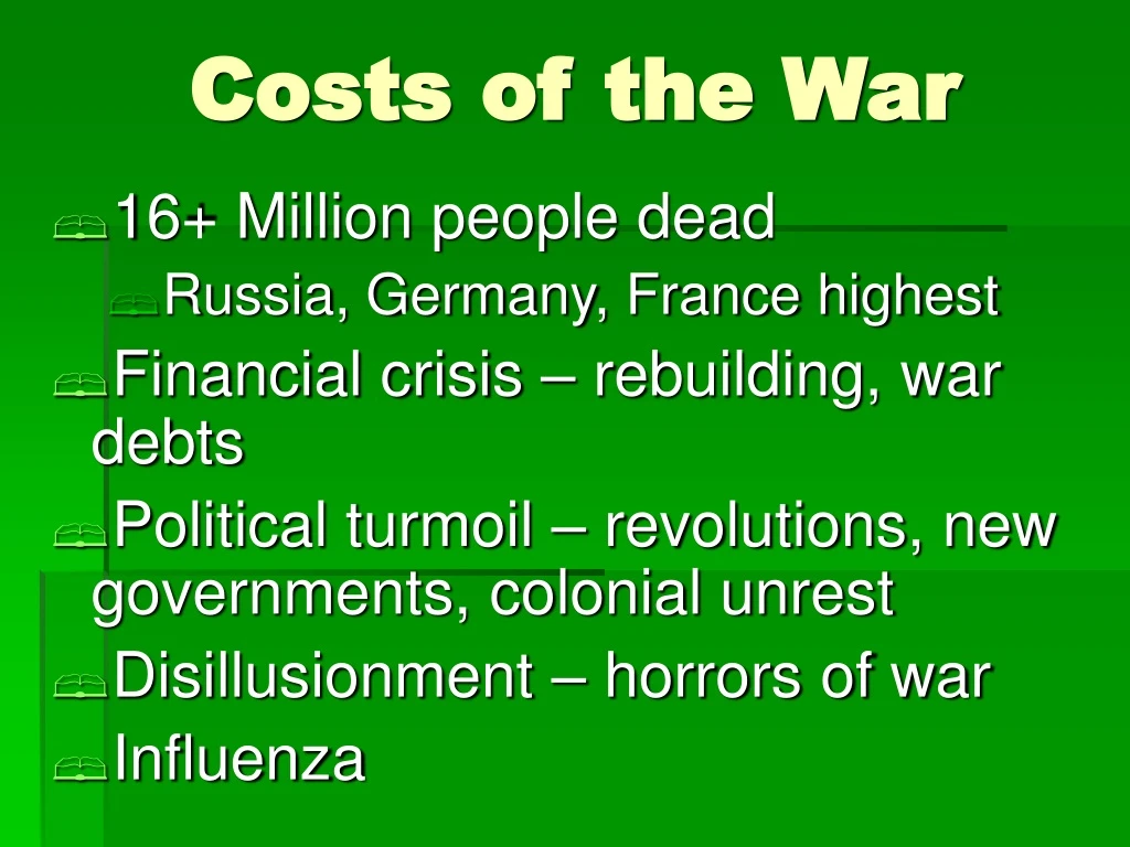 costs of the war