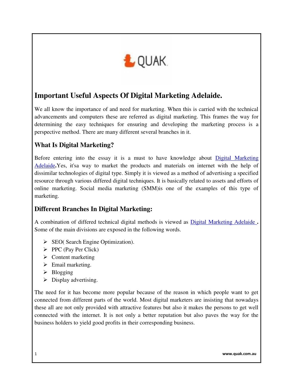 important useful aspects of digital marketing