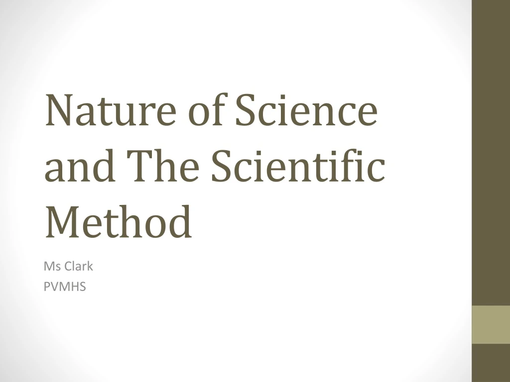 nature of science and the scientific method