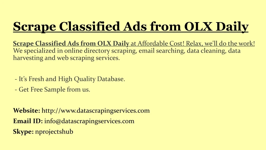 scrape classified ads from olx daily