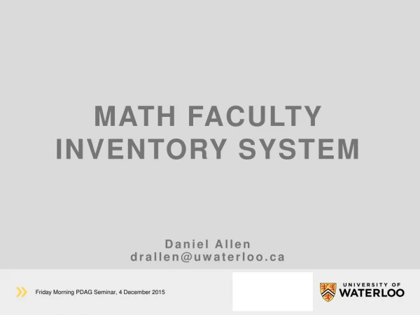 Math Faculty Inventory System