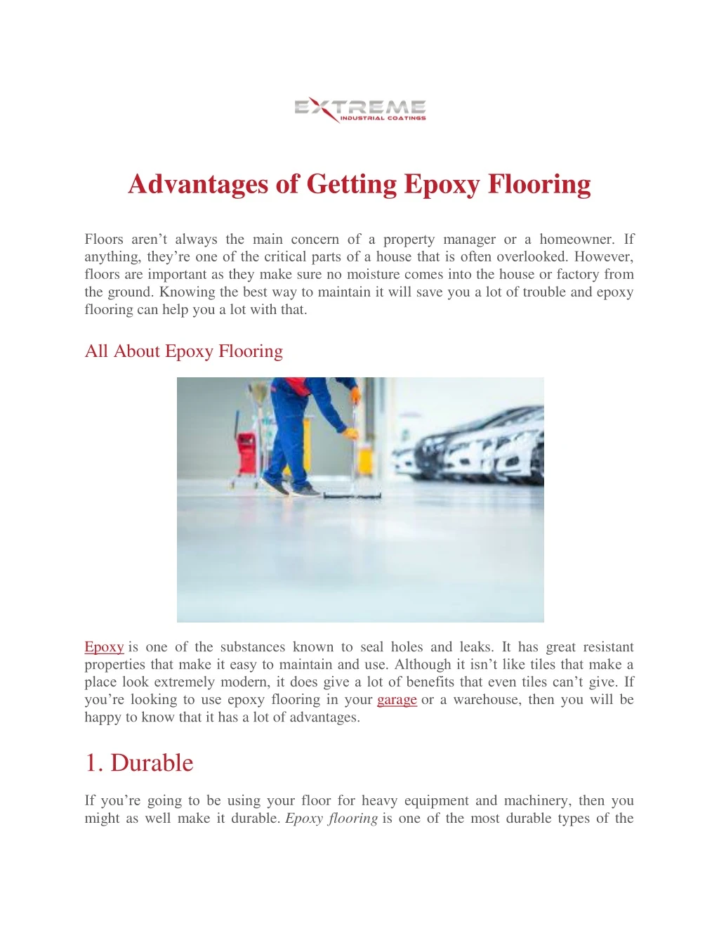 advantages of getting epoxy flooring