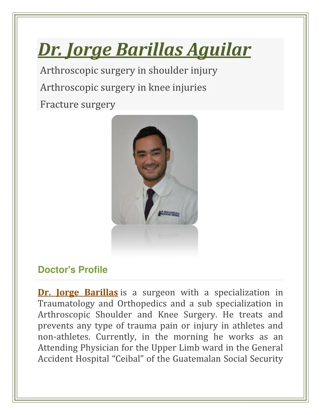 dr jorge barillas aguilar arthroscopic surgery
