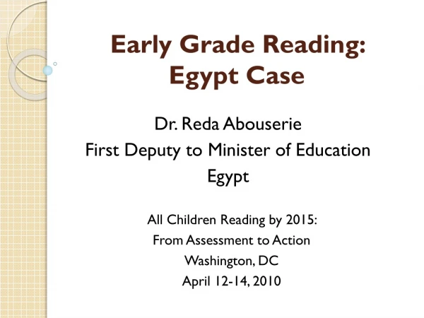 Early Grade Reading: Egypt Case