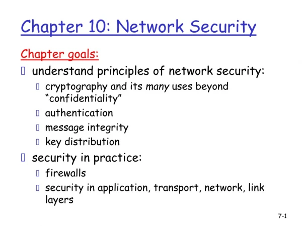Chapter 10: Network Security